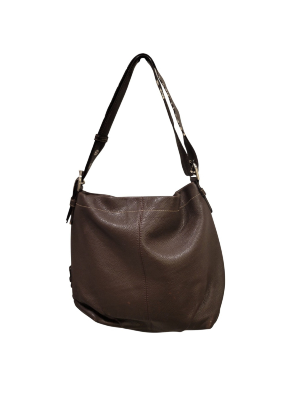 Coach F15064 Women's Brown Leather Duffle Hobo Convertible Shoulder Bag Purse - Picture 4 of 13